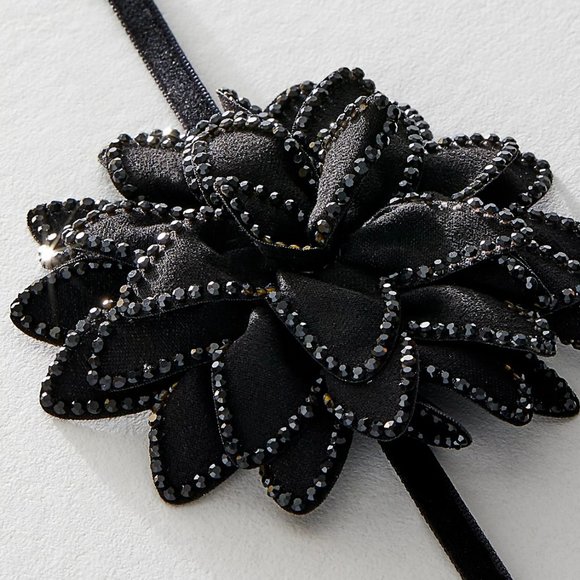 SOLD- Free People From Dusk Till Dawn Choker Black w/ Rhinestones NWT - Picture 2 of 5